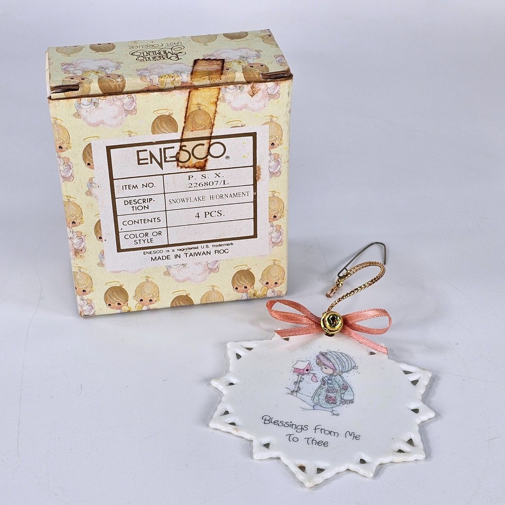 Precious Moments 1990 Snowflake Ornament Blessings From Me To Thee 226807/L Box